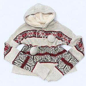 Yes Lola Cropped Knit Hoodie